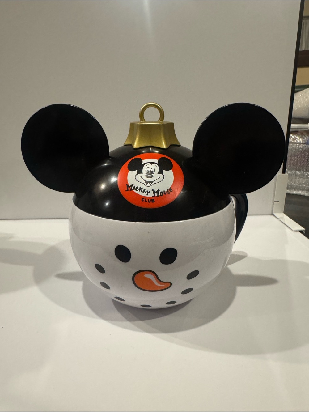Disney Mickey Mouse Club Black & White Holiday Ornament drink holder